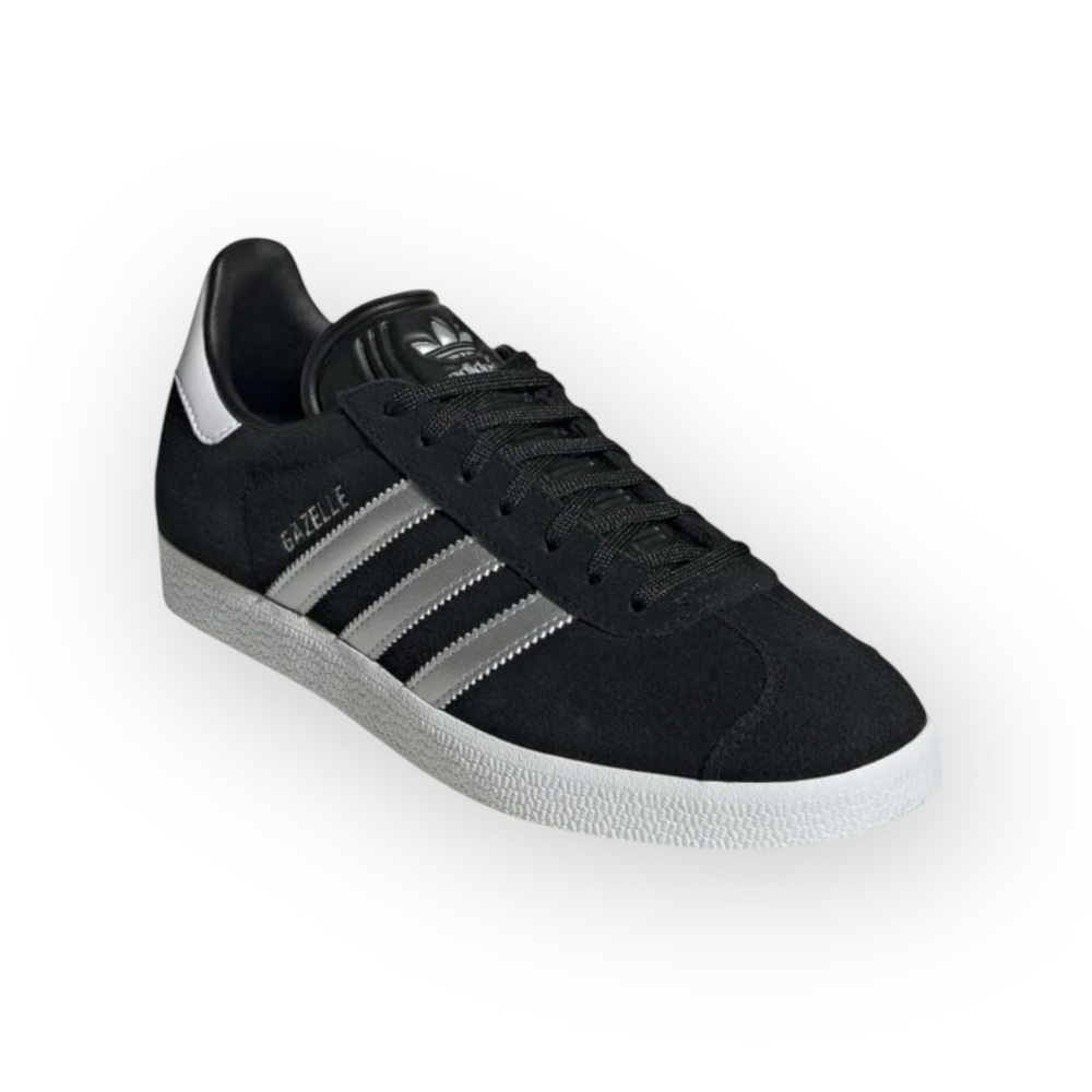 ADIDAS NIB OG Gazelle Suede Shoes in Black/Metallic Silver, Size 7 - Picture 2 of 16